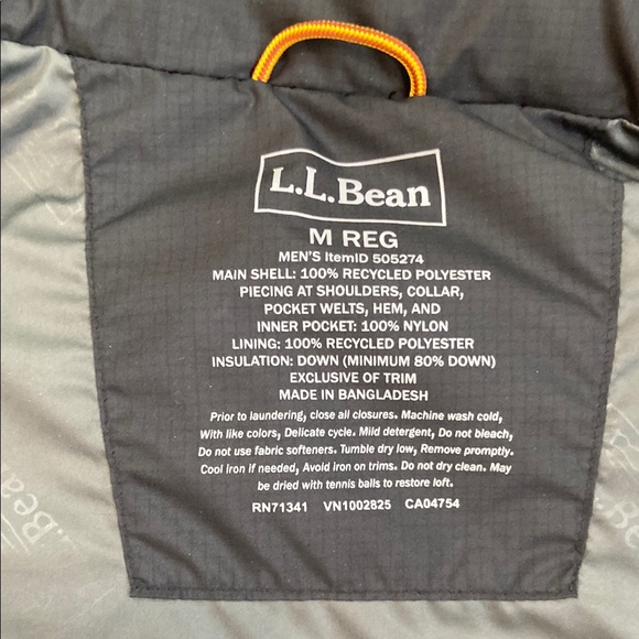 L.L. Bean Black Mountain Classic Down Quilted Vest Men’s Medium EUC - Picture 5 of 7